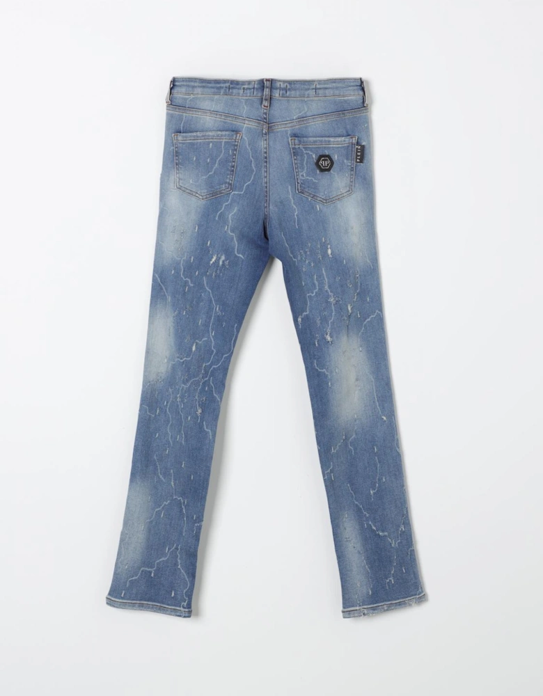 Embroidered Distressed Jeans