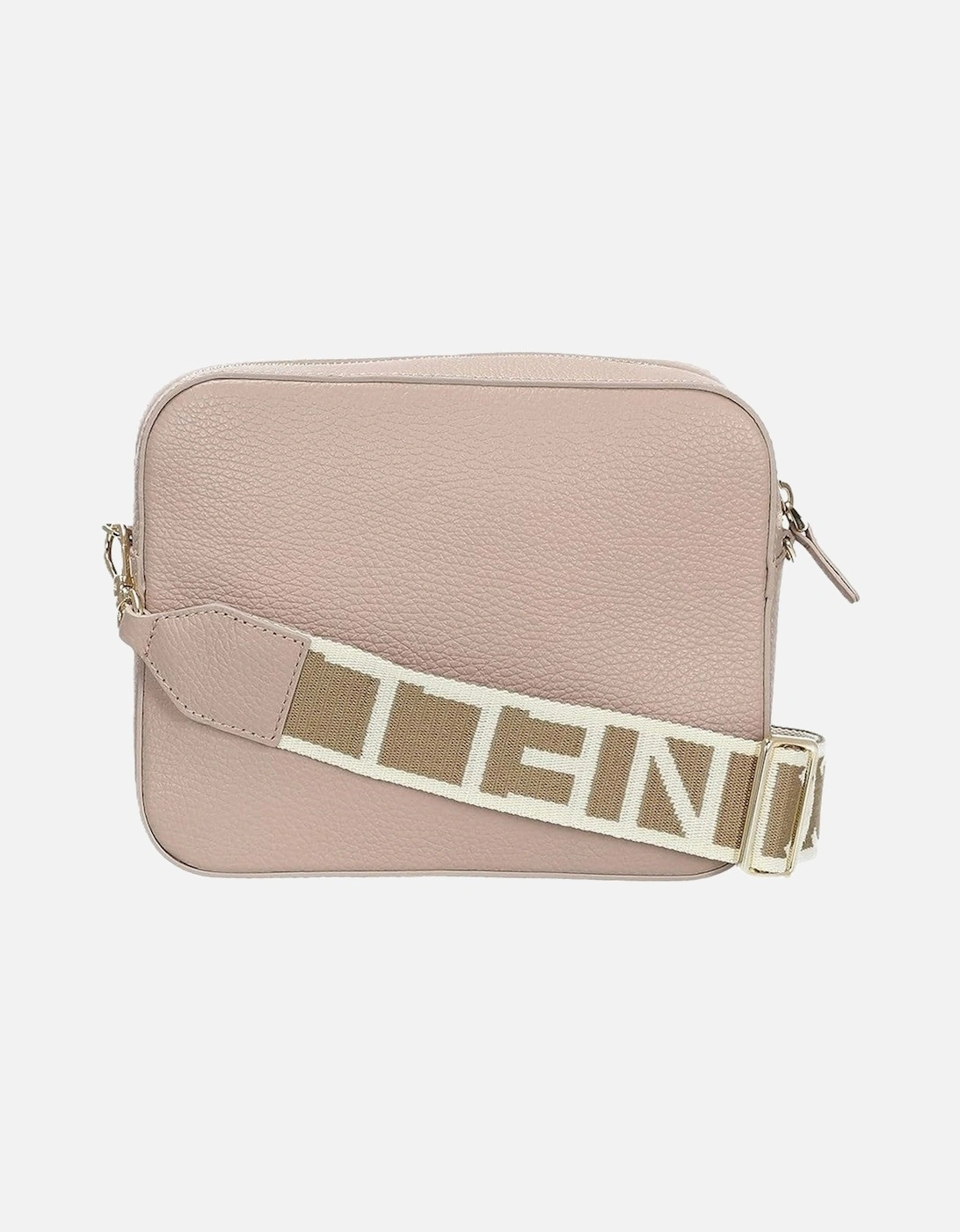 Leather Adjustable Cross-Body Bag with Zip and Visible Logo