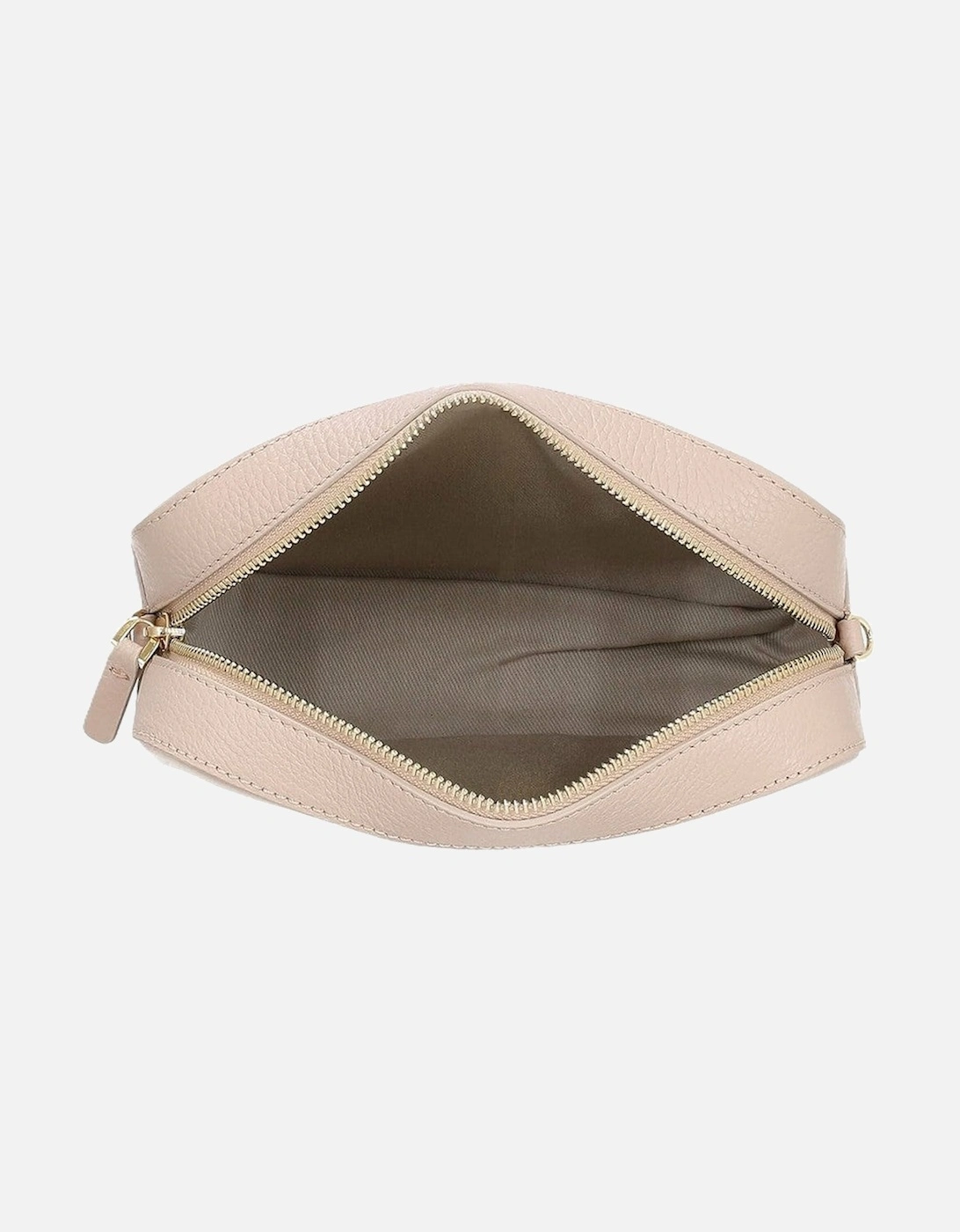Leather Adjustable Cross-Body Bag with Zip and Visible Logo