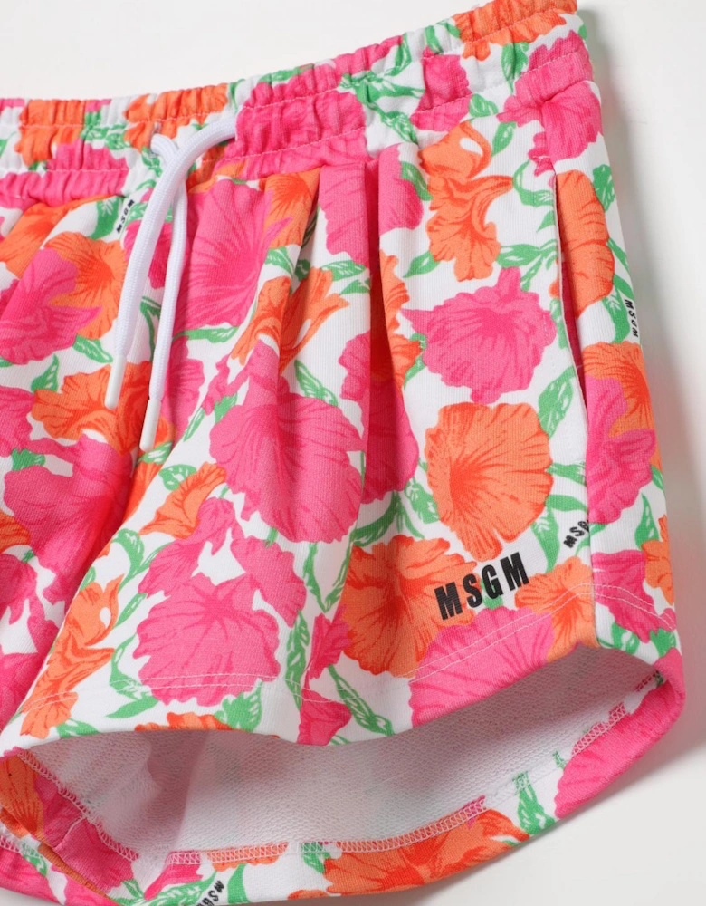 Floral Print Shorts with Drawstring