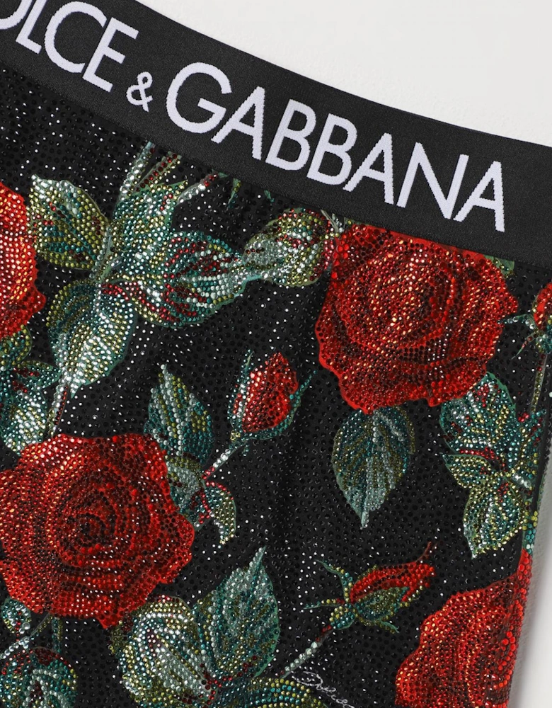 Rose Print Mini Skirt