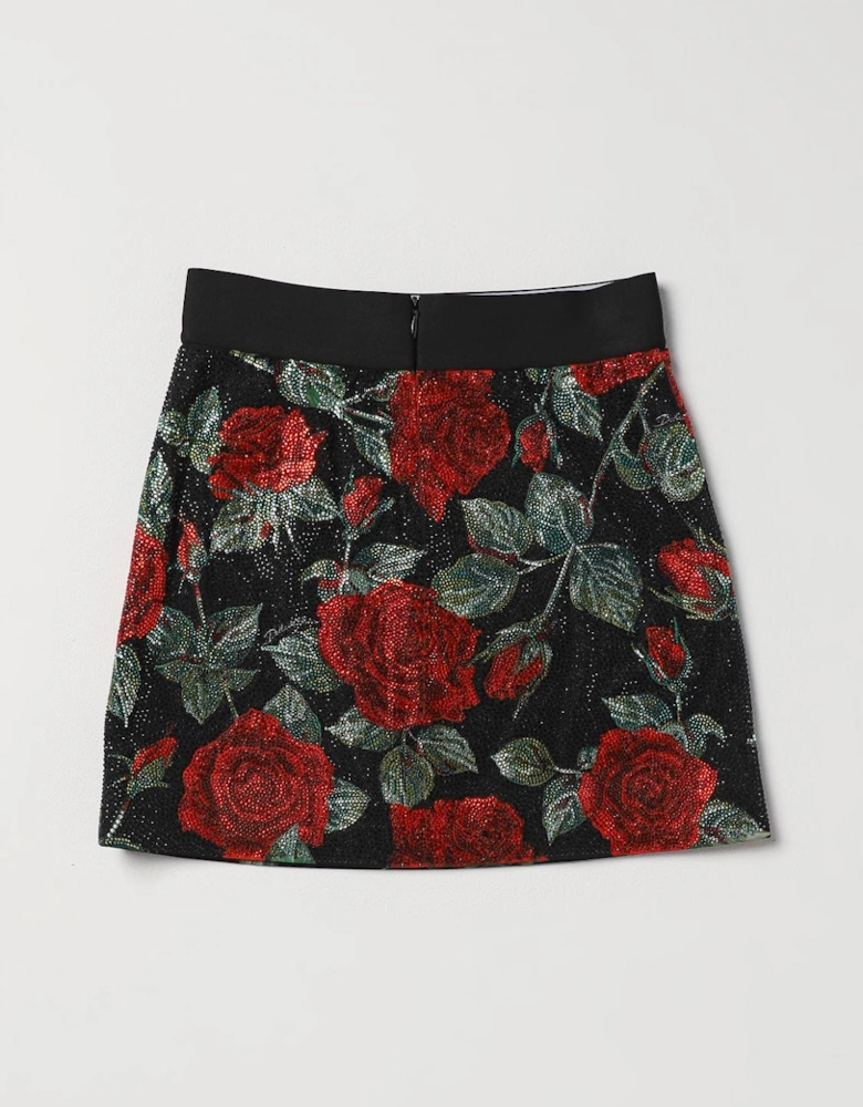Rose Print Mini Skirt