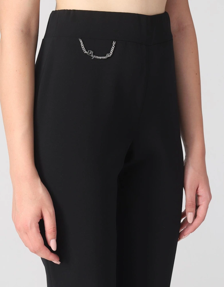 Chain Detail Flared Pants
