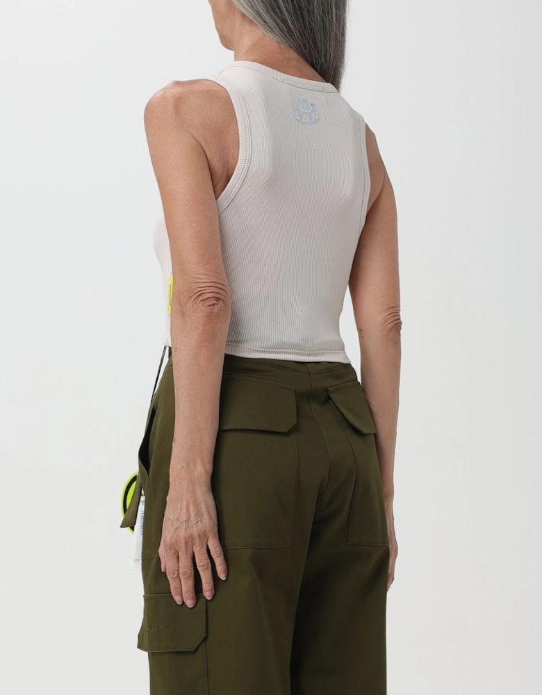 Ribbed Tank Top Smiley Face Logo