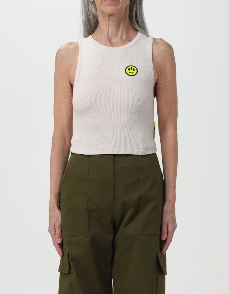 Ribbed Tank Top Smiley Face Logo