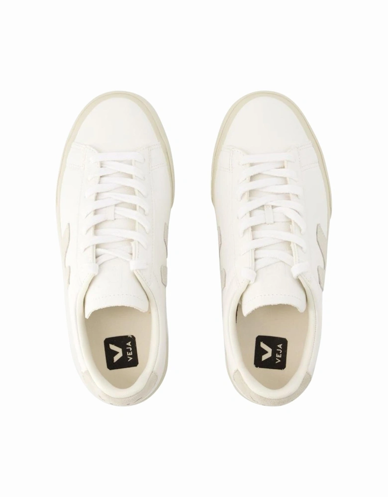 White Leather Sneakers with Amazonian Rubber Sole
