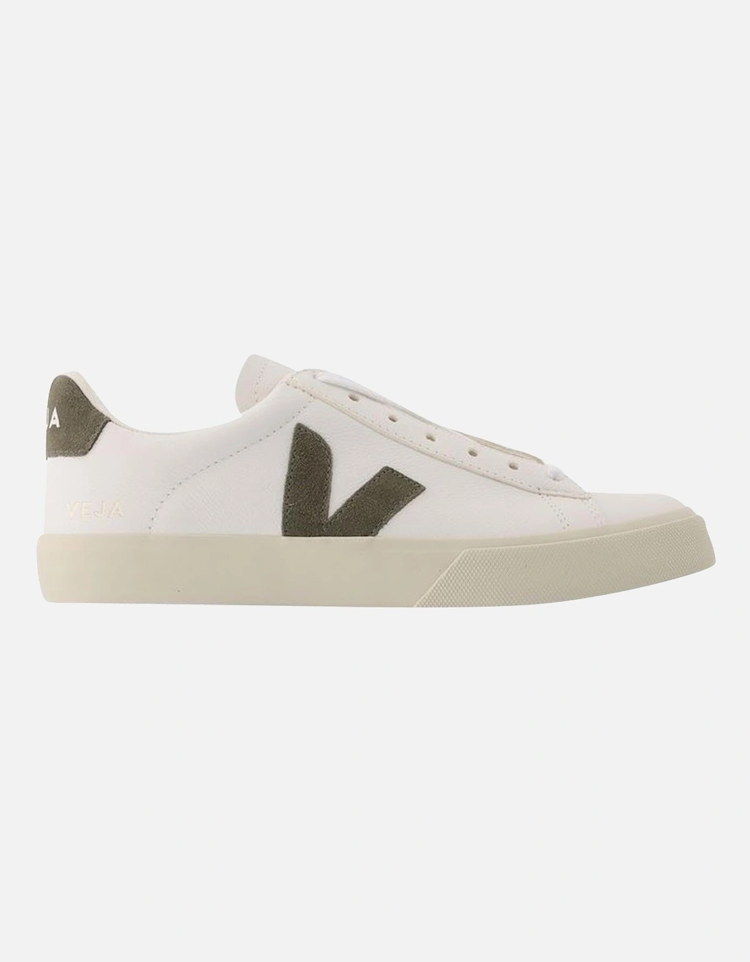 Leather Sneakers with Minimalist Design and Blue Logo