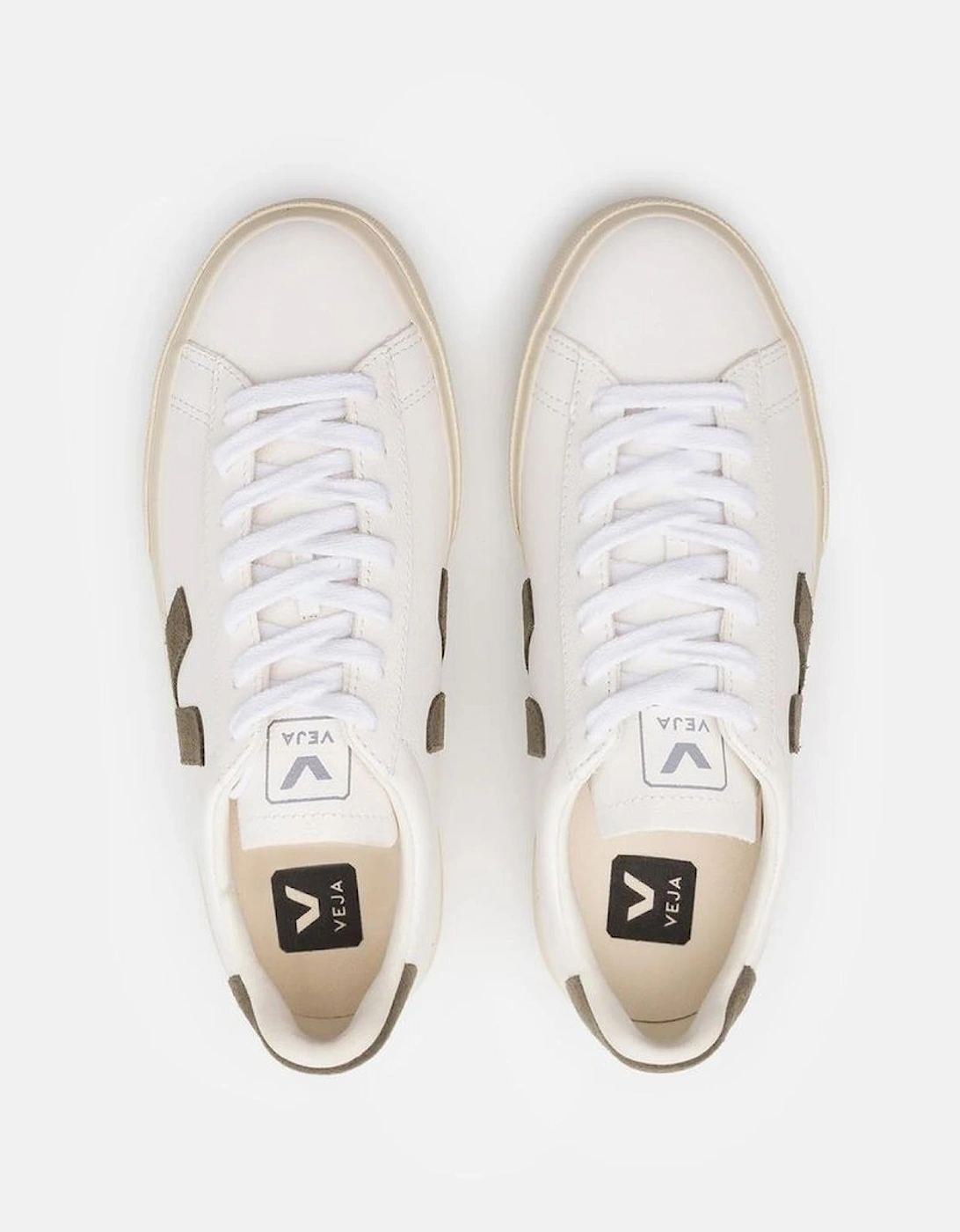 Leather Sneakers with Minimalist Design and Blue Logo