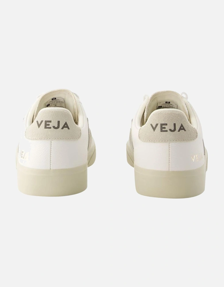 White Leather Sneakers with Recycled Rubber Sole - Sustainable Fashion