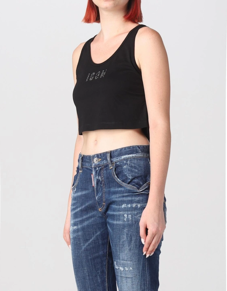 RhinestoneEmbellished Crop Tank Top