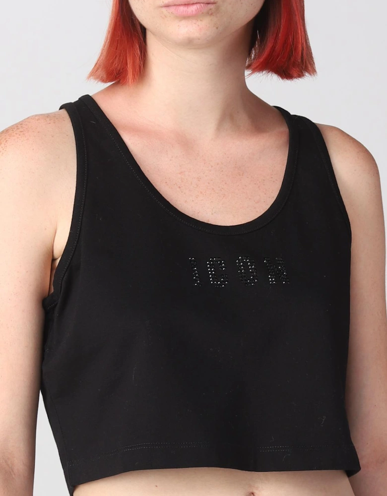 RhinestoneEmbellished Crop Tank Top
