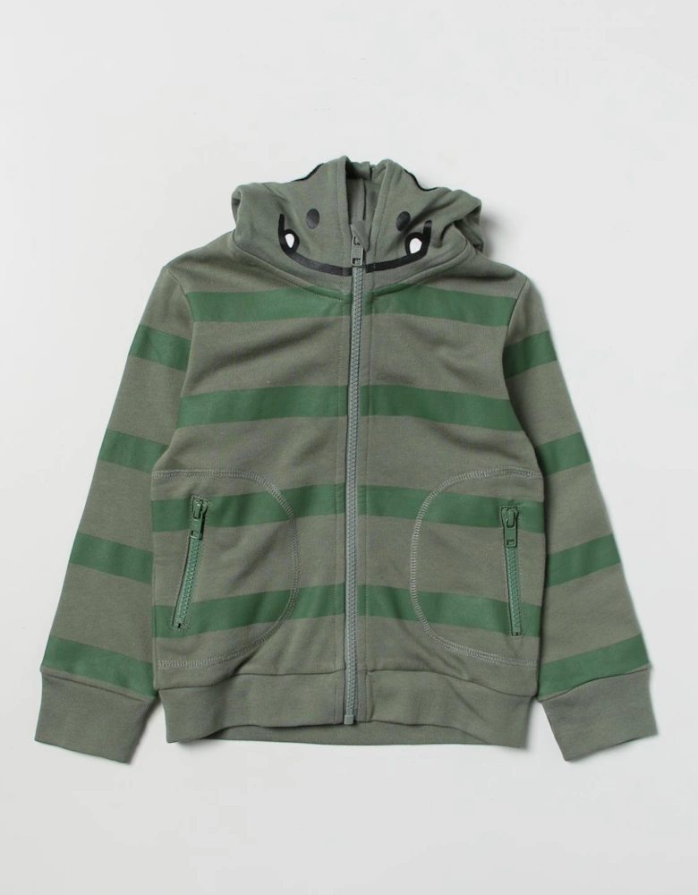 Kids Striped Hoodie ZipUp Pockets