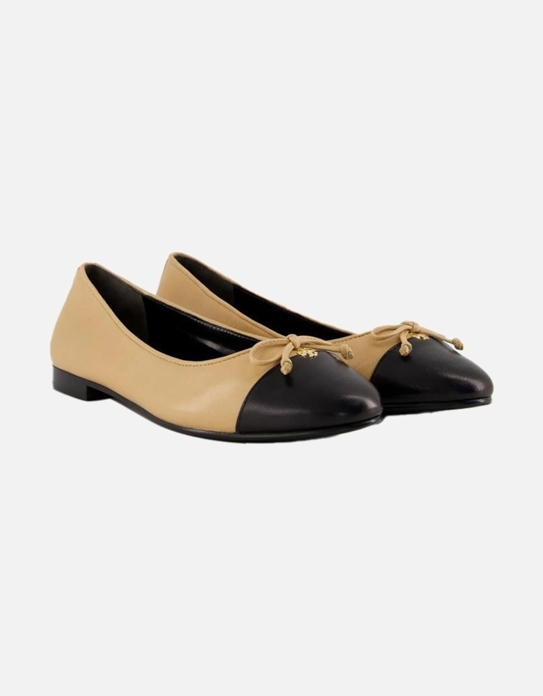 Leather Ballet Flats Bow Detail