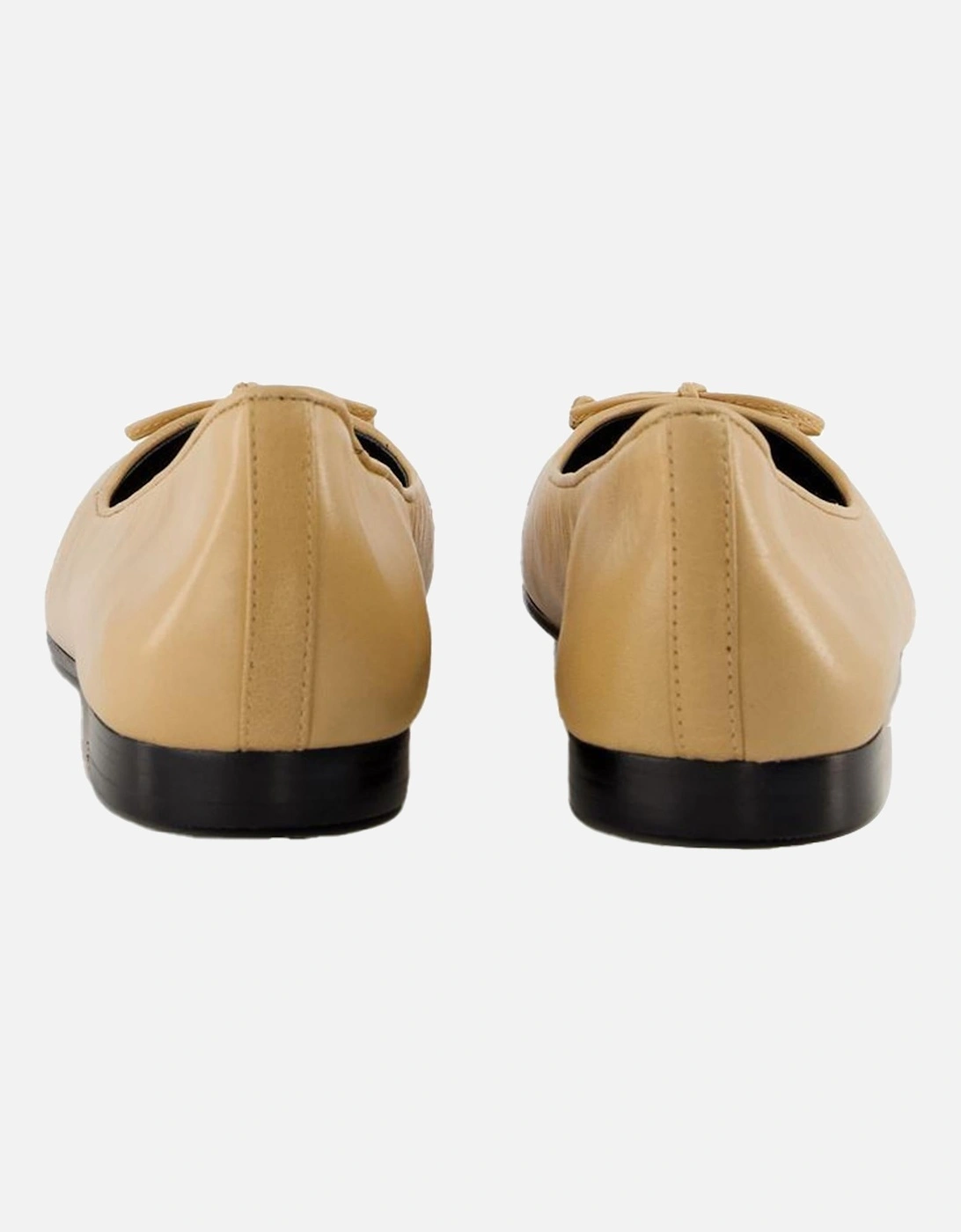 Leather Ballet Flats Bow Detail