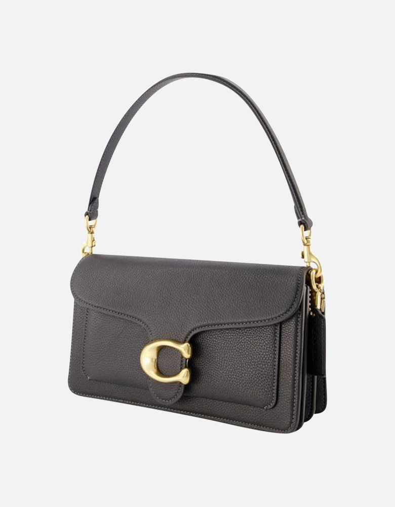 Polished Leather Chain Strap Hobo Bag with Interior Pockets