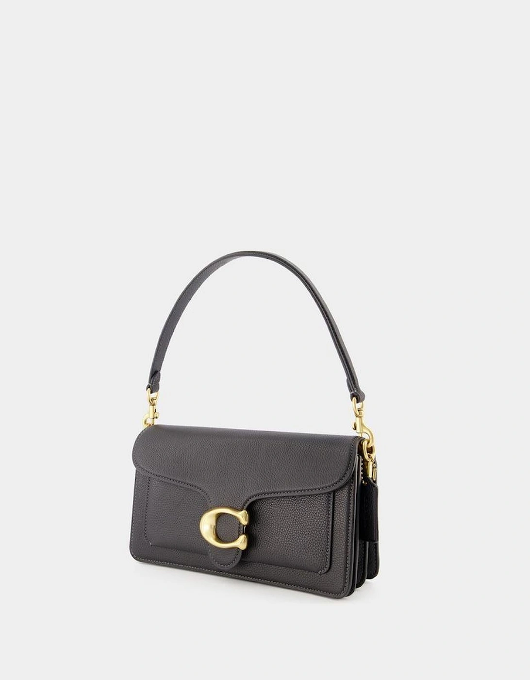 Polished Leather Chain Strap Hobo Bag with Interior Pockets