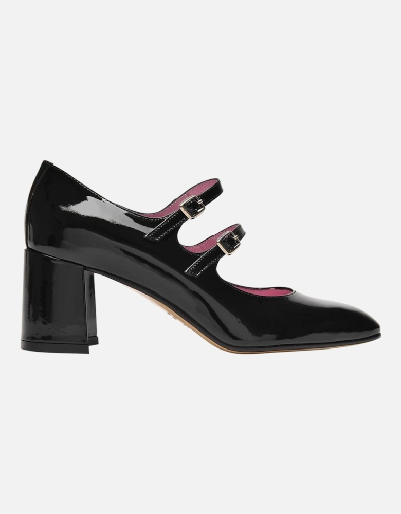 Triple Buckle Patent Leather Pump