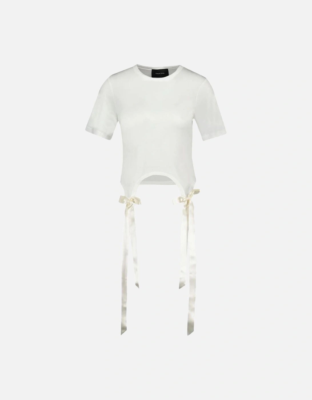 Bow Tails Easy T-Shirt in White Cotton, 3 of 2