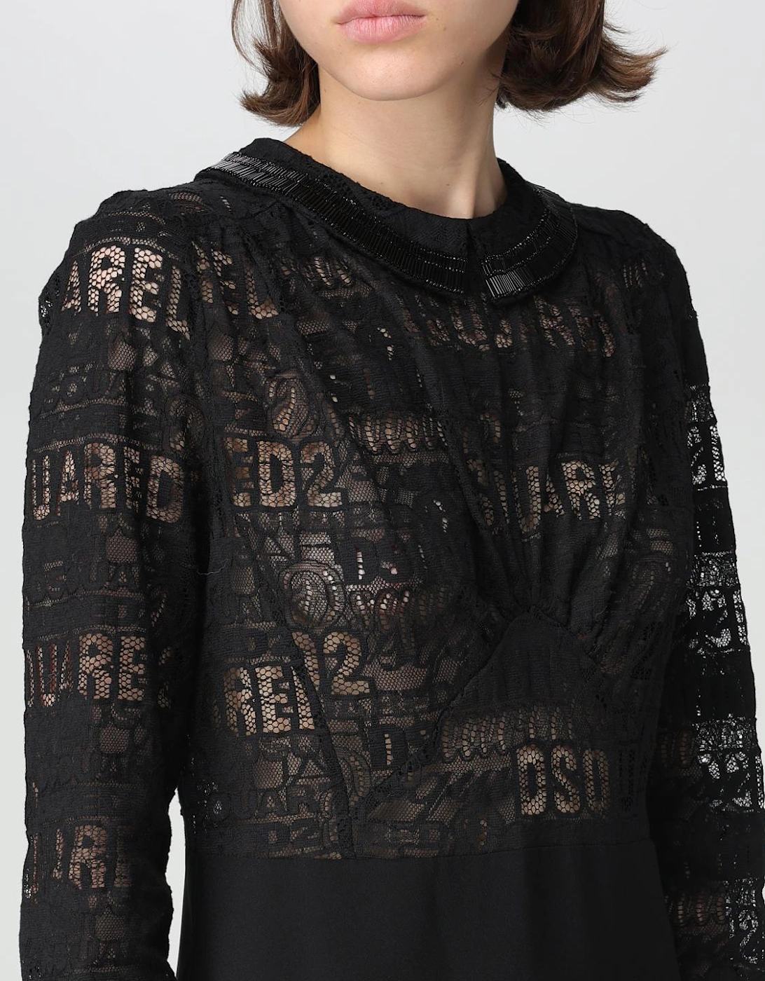 Lace Mini Dress with Pockets