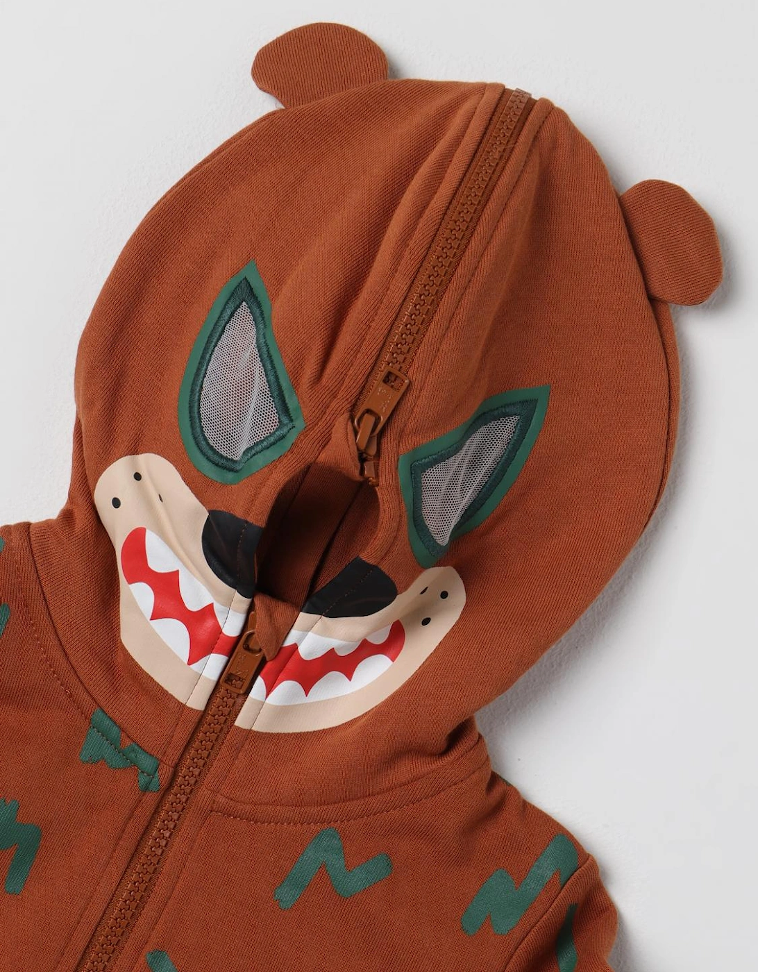 Kids Hoodie Monster Face ZipUp