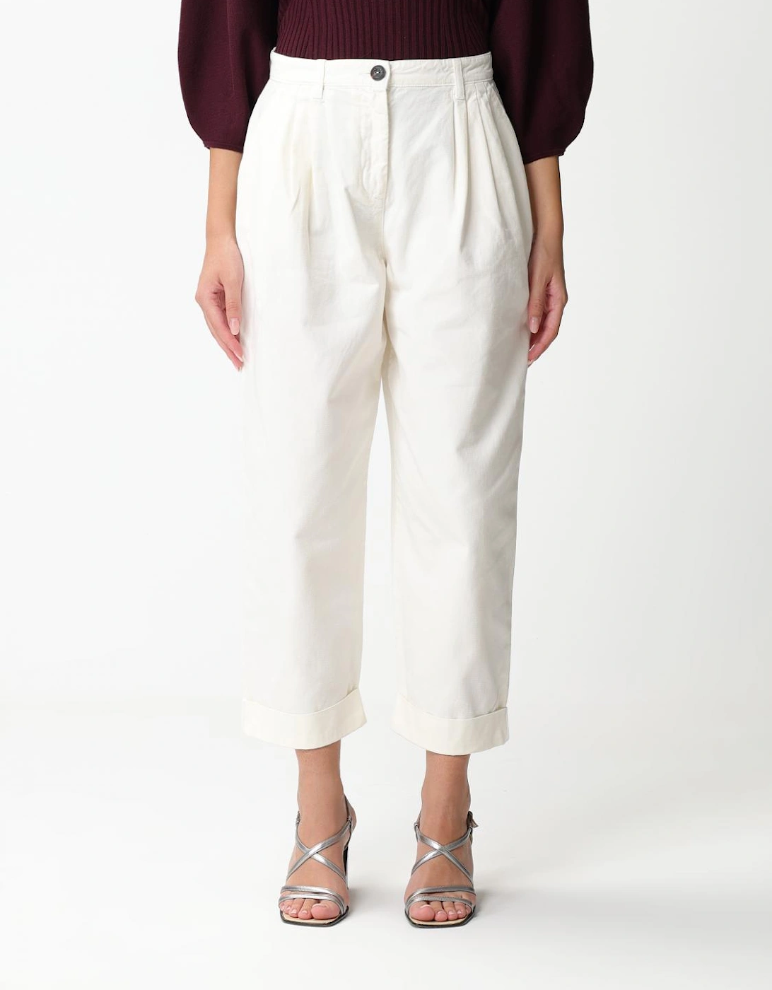 Pleated Cropped Pants Relaxed Fit, 4 of 3