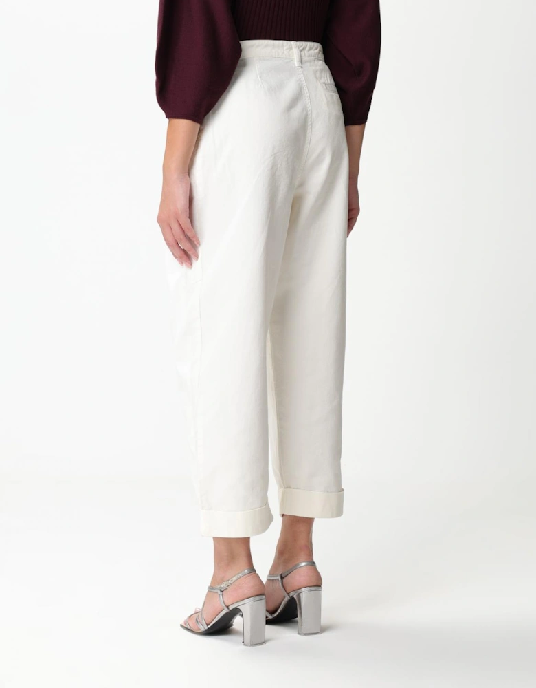 Pleated Cropped Pants Relaxed Fit