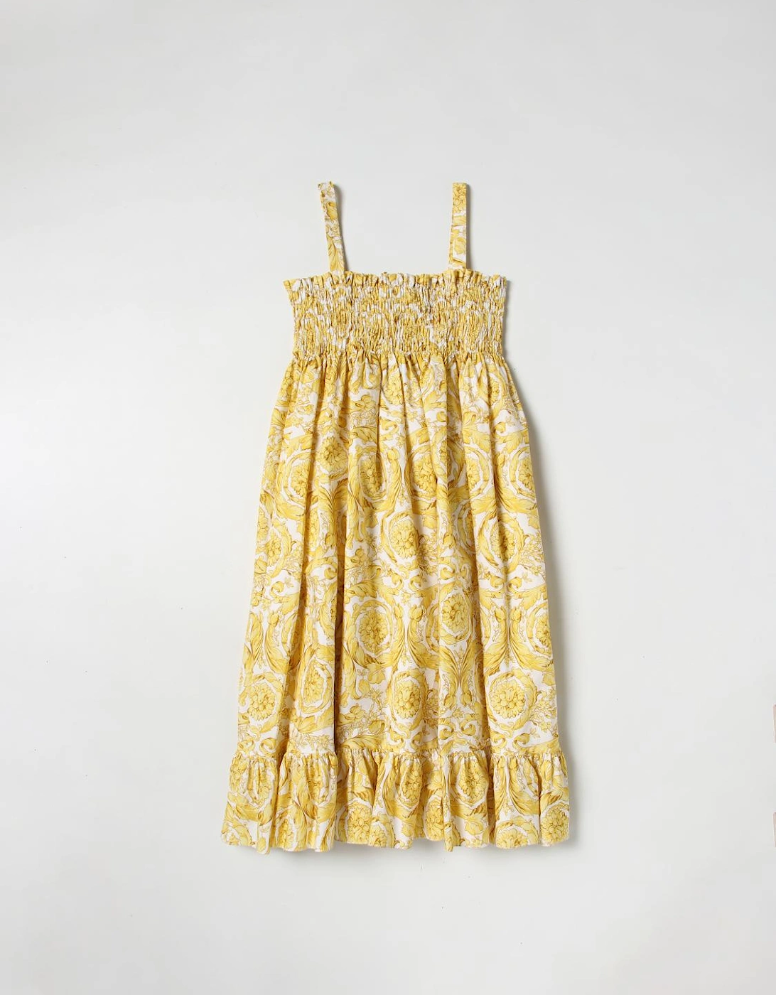 Girls Baroque Print Ruffle Dress