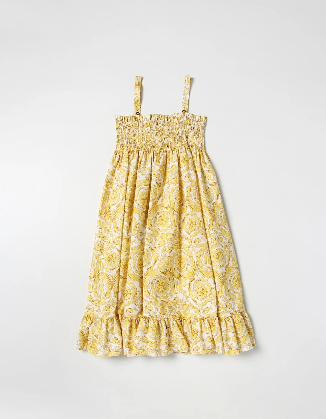 Girls Baroque Print Ruffle Dress, 3 of 2