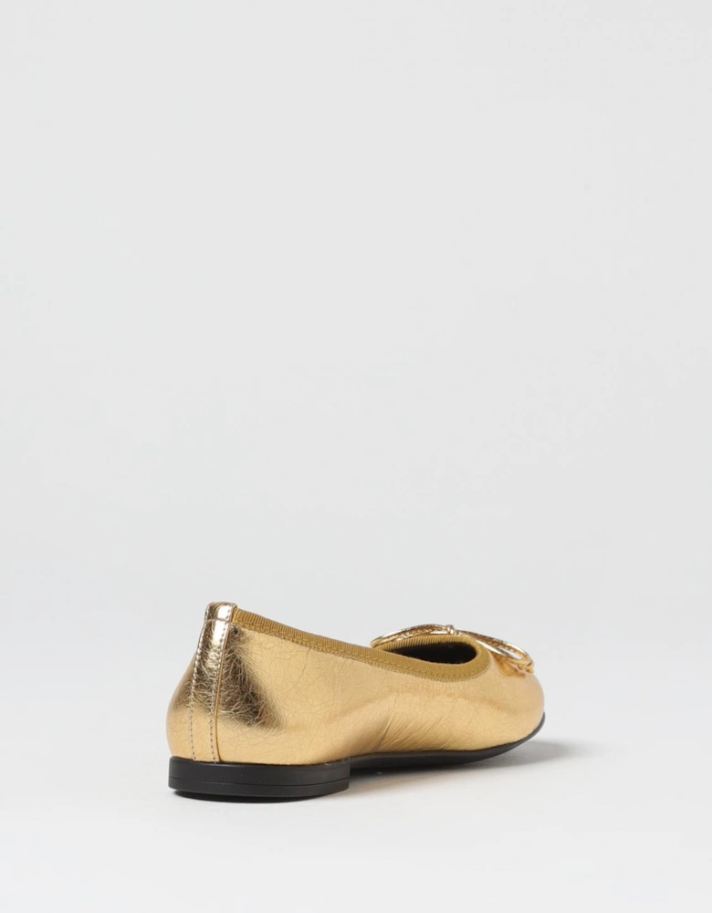 Metallic Leather Ballet Flats