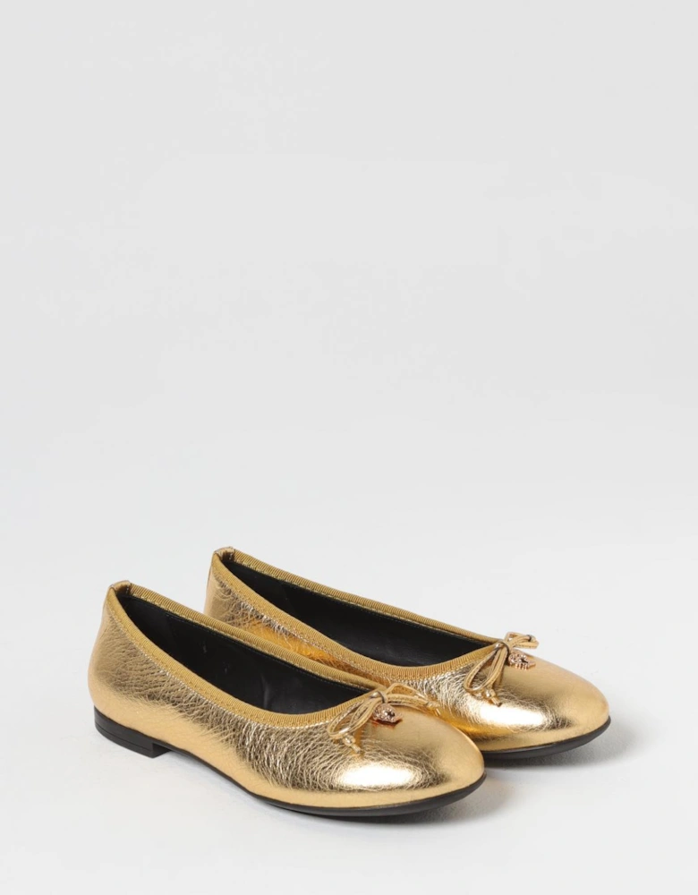 Metallic Leather Ballet Flats