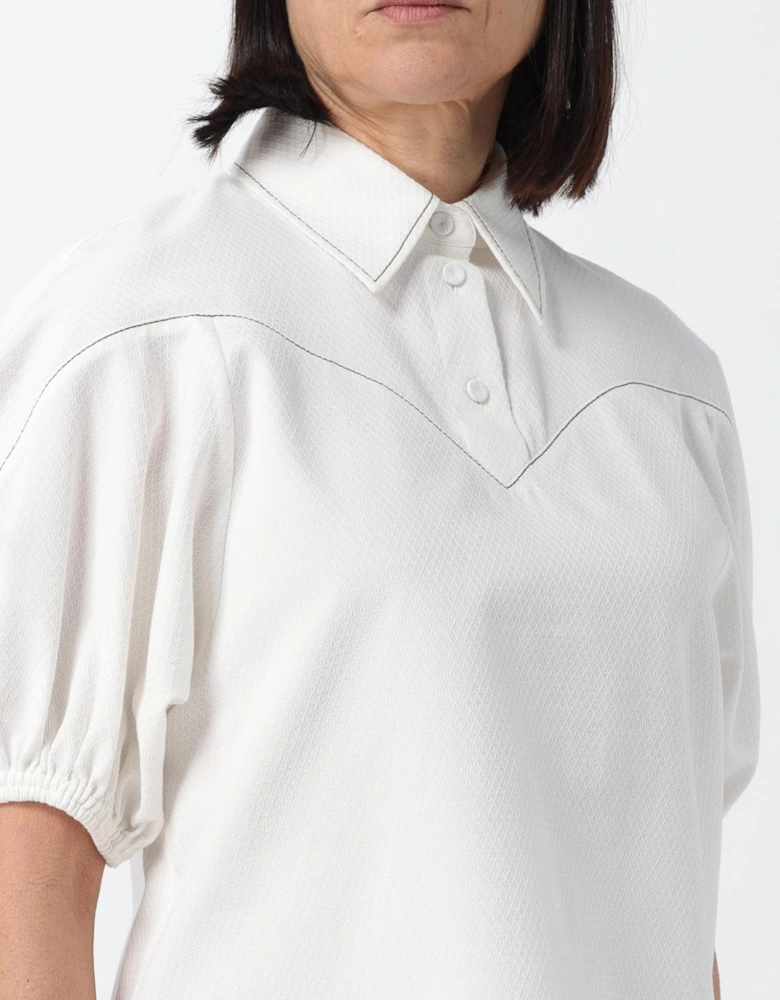 Puff Sleeve Collared Blouse