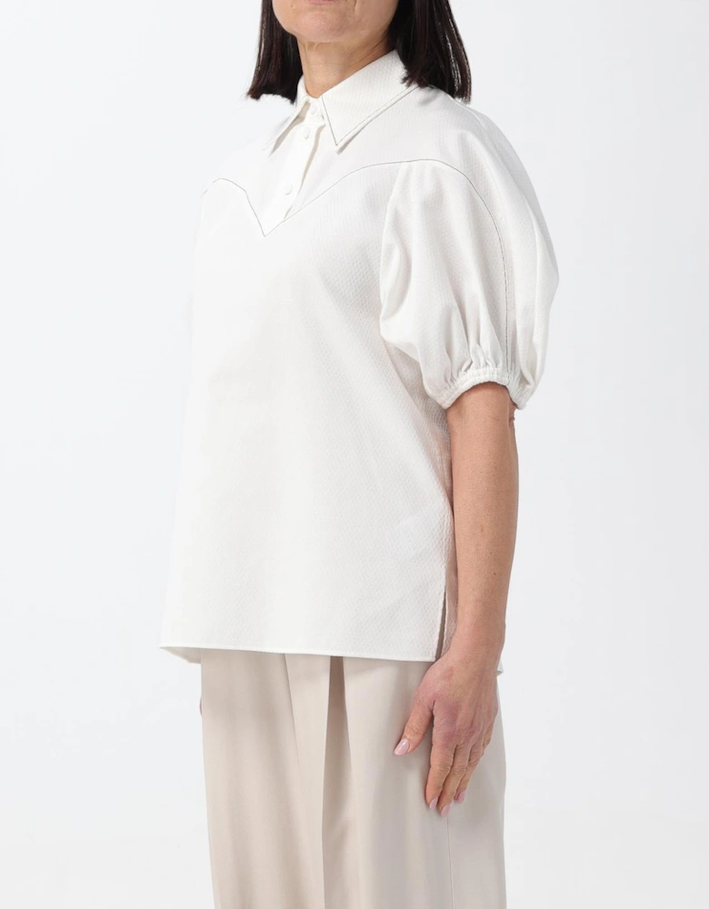Puff Sleeve Collared Blouse