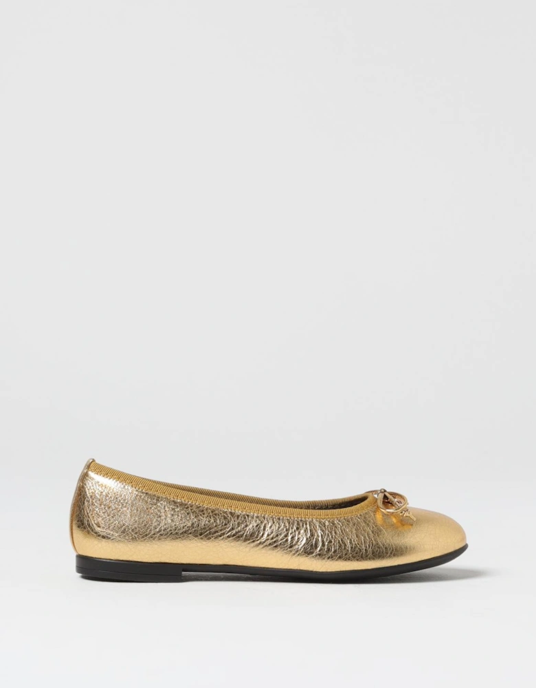 Metallic Leather Ballet Flats