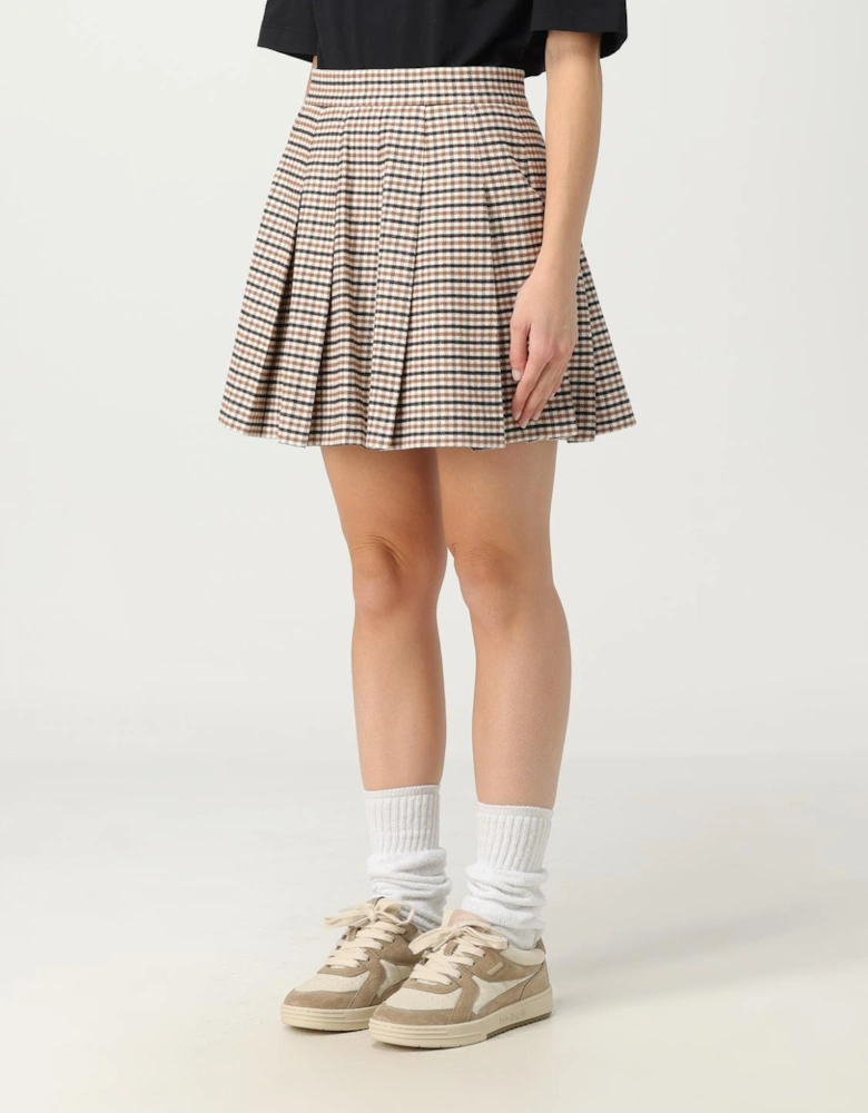 Pleated Mini Skirt Check Pattern