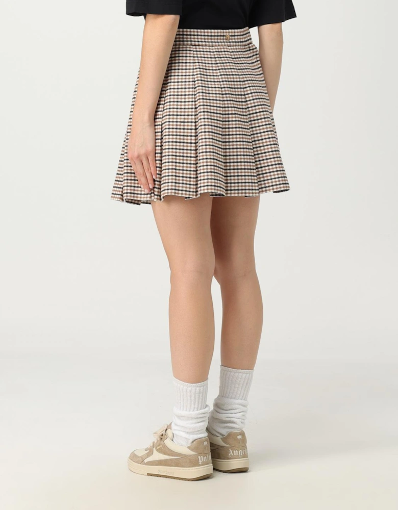Pleated Mini Skirt Check Pattern