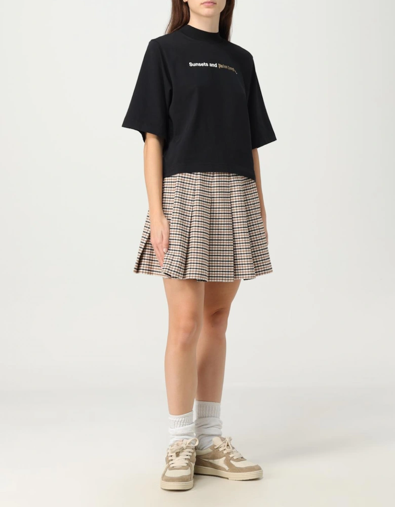 Pleated Mini Skirt Check Pattern
