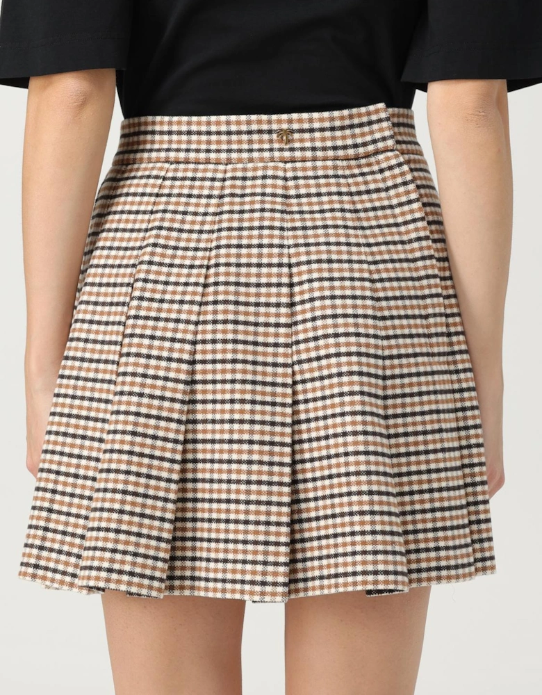 Pleated Mini Skirt Check Pattern