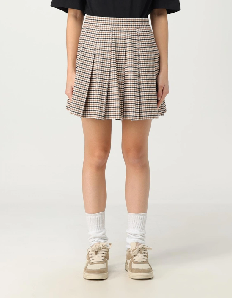 Pleated Mini Skirt Check Pattern