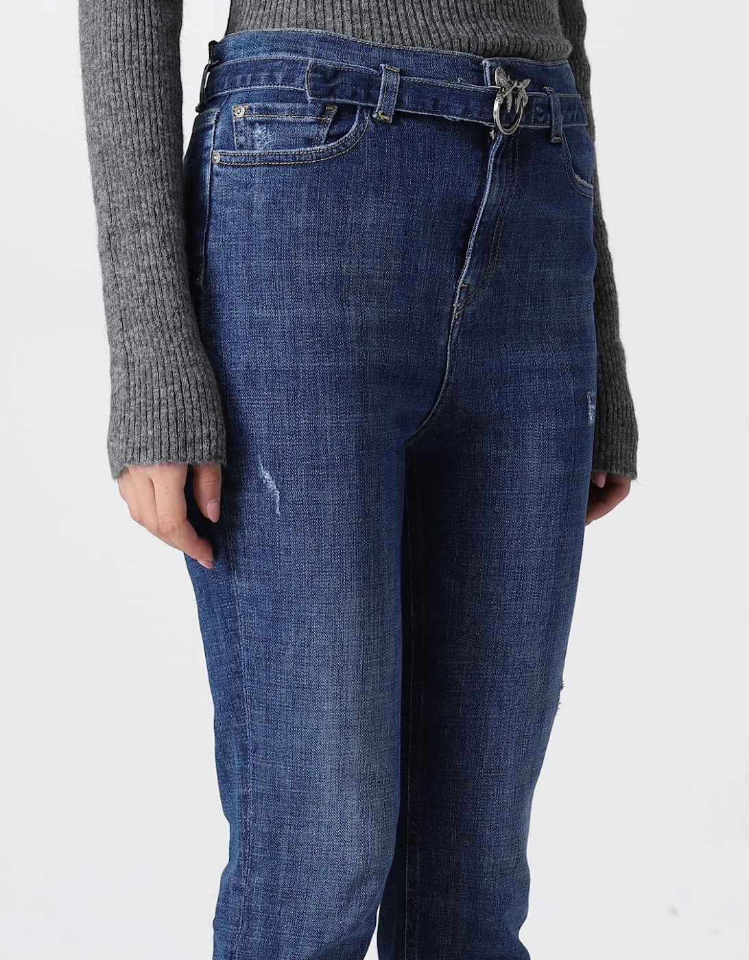 Straight Leg Jeans Cuffed Hem