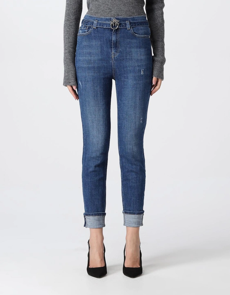 Straight Leg Jeans Cuffed Hem