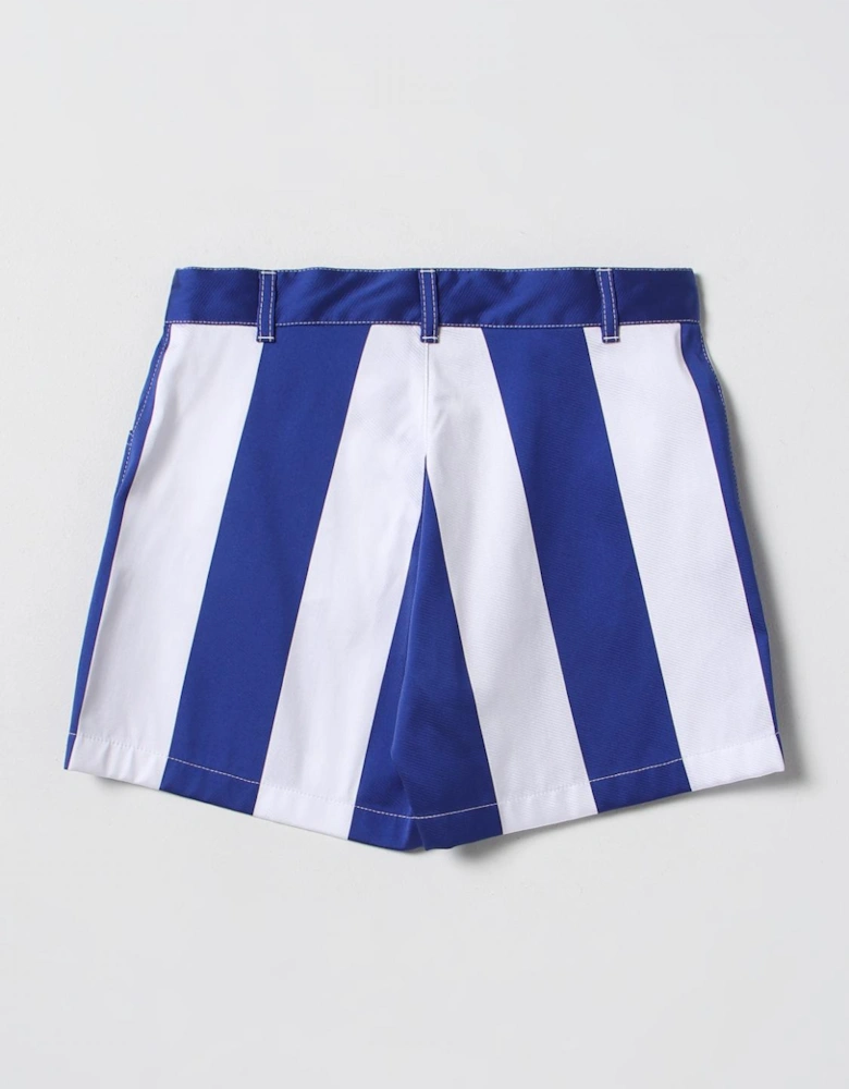 Kids Striped Shorts Embroidered Logo
