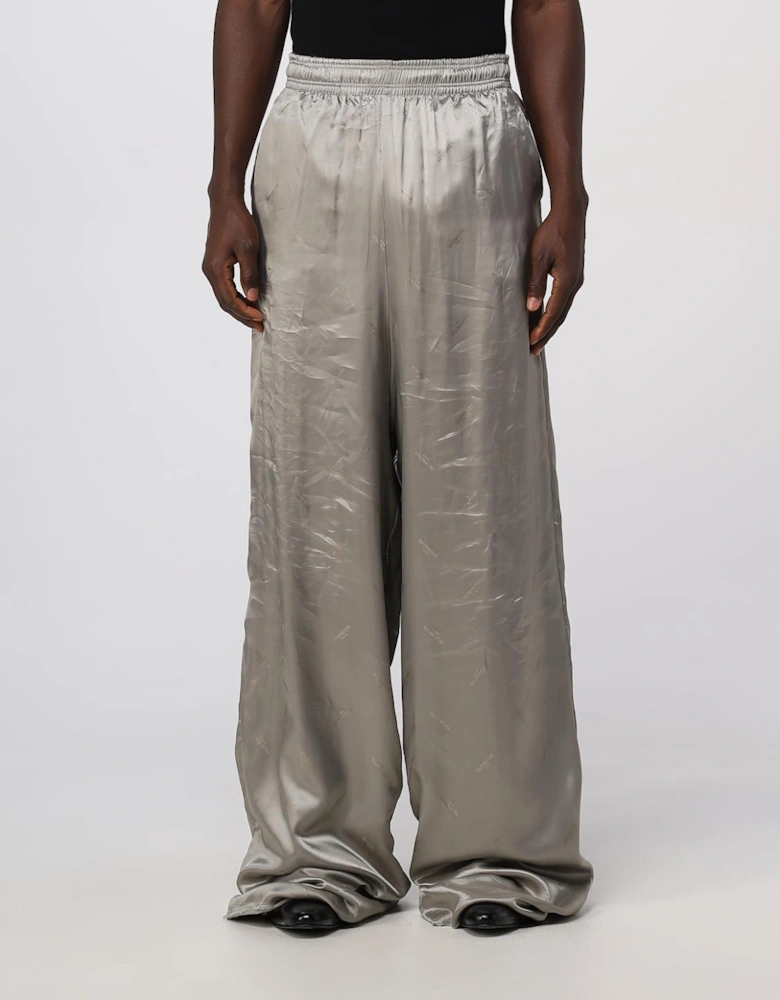 Wide Leg Silk Trousers