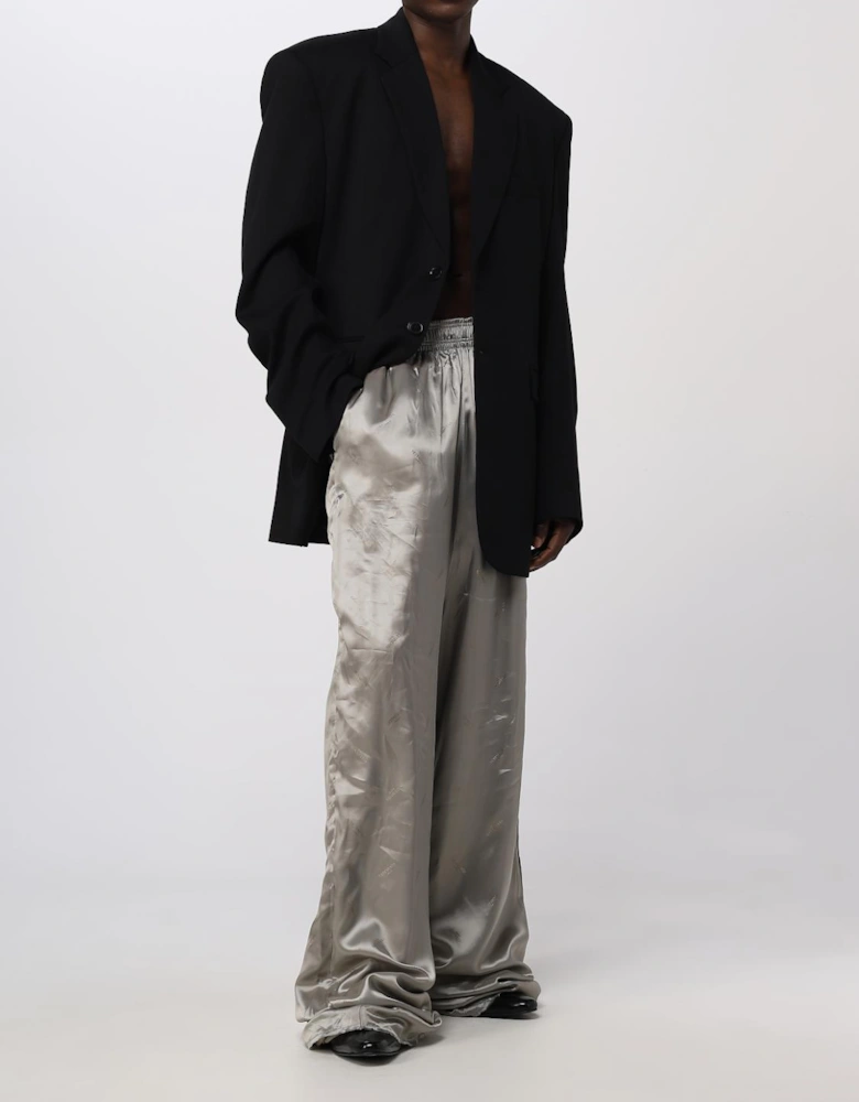 Wide Leg Silk Trousers