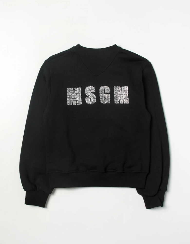 Kids Pullover Sweatshirt with Embellished Logo
