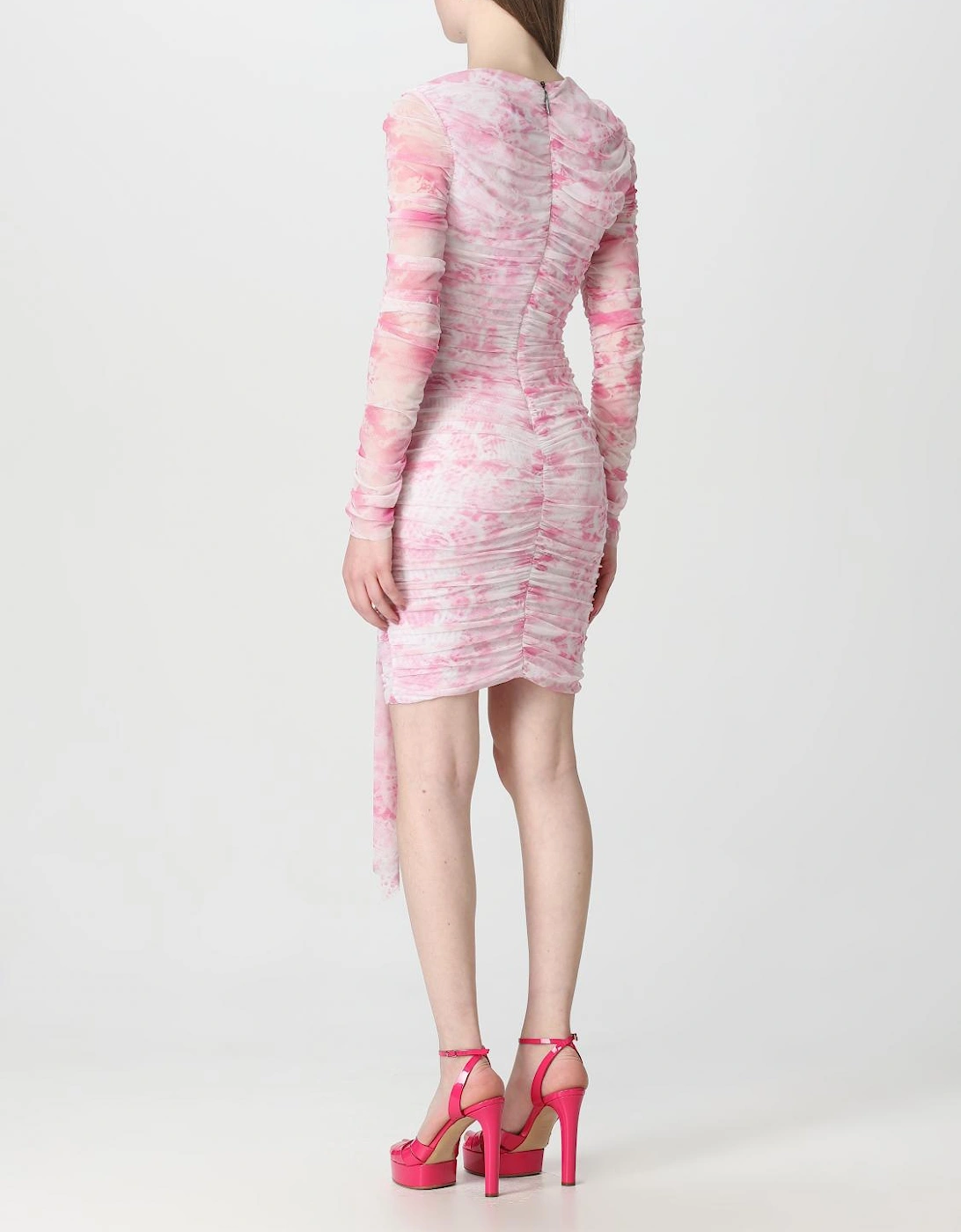 Tie Dye Mini Dress Draped Waist