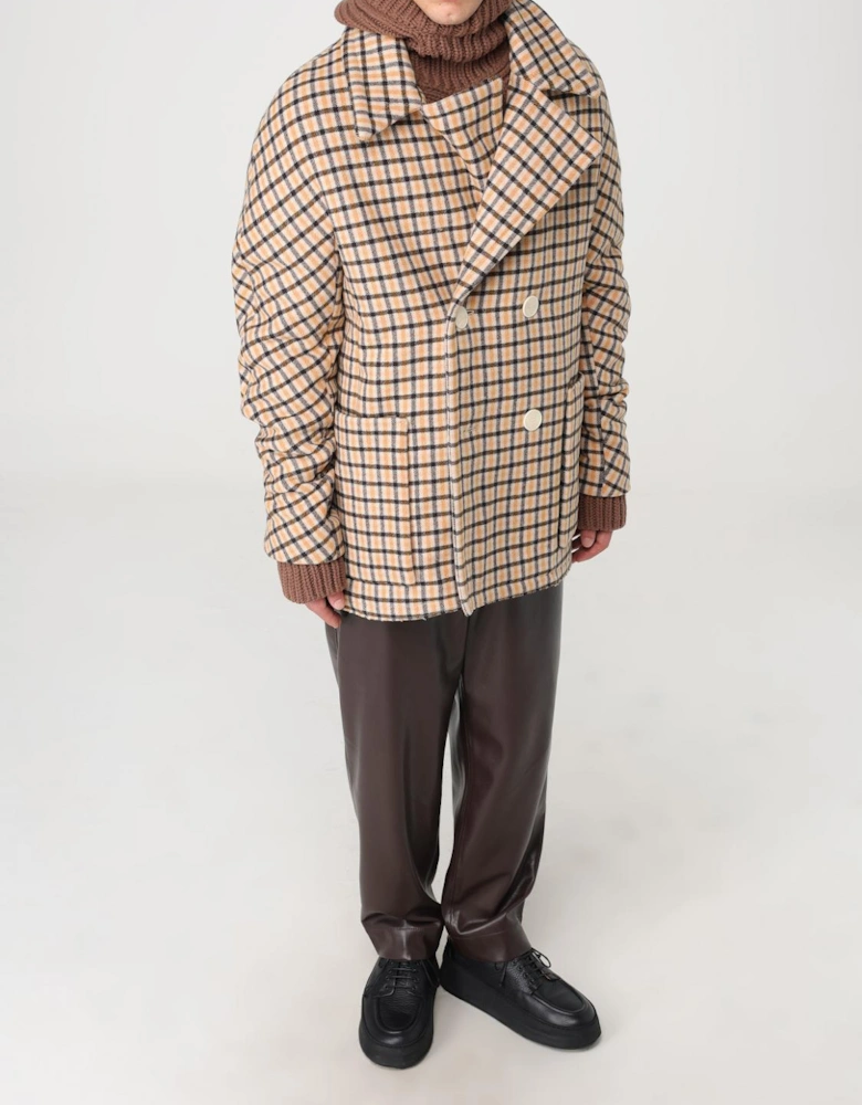 DoubleBreasted Plaid Wool Coat
