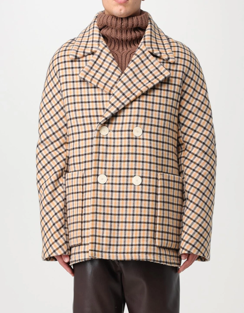 DoubleBreasted Plaid Wool Coat
