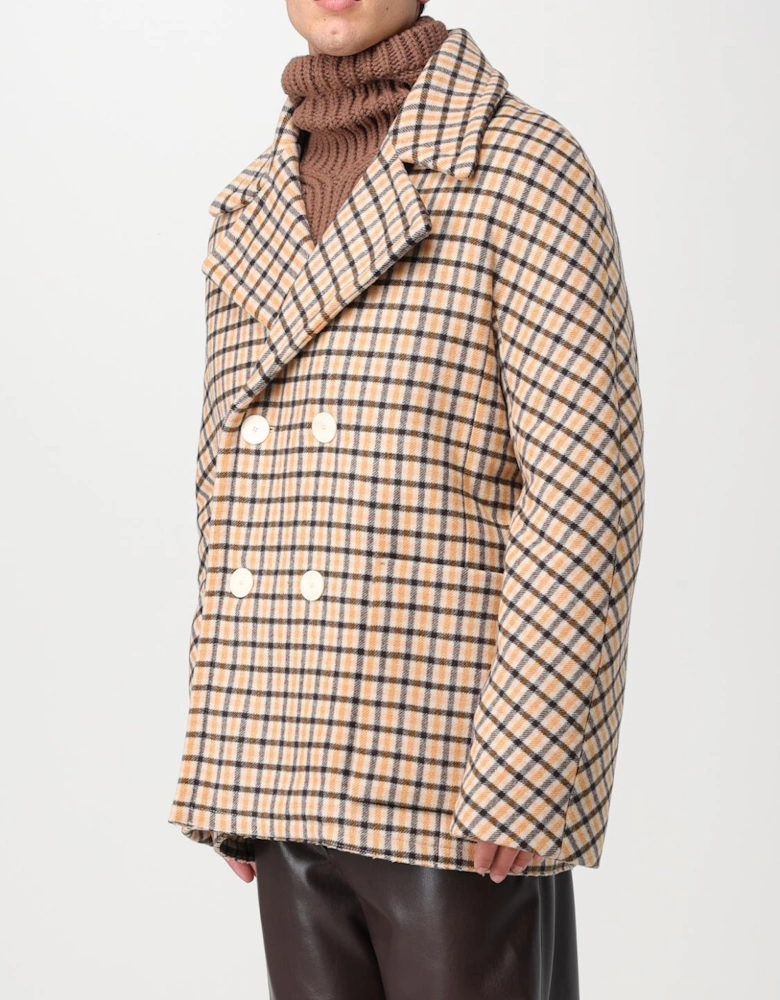 DoubleBreasted Plaid Wool Coat