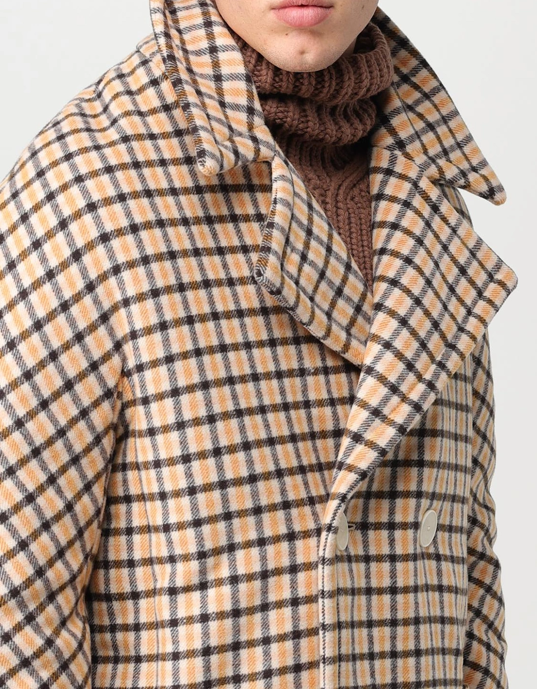 DoubleBreasted Plaid Wool Coat