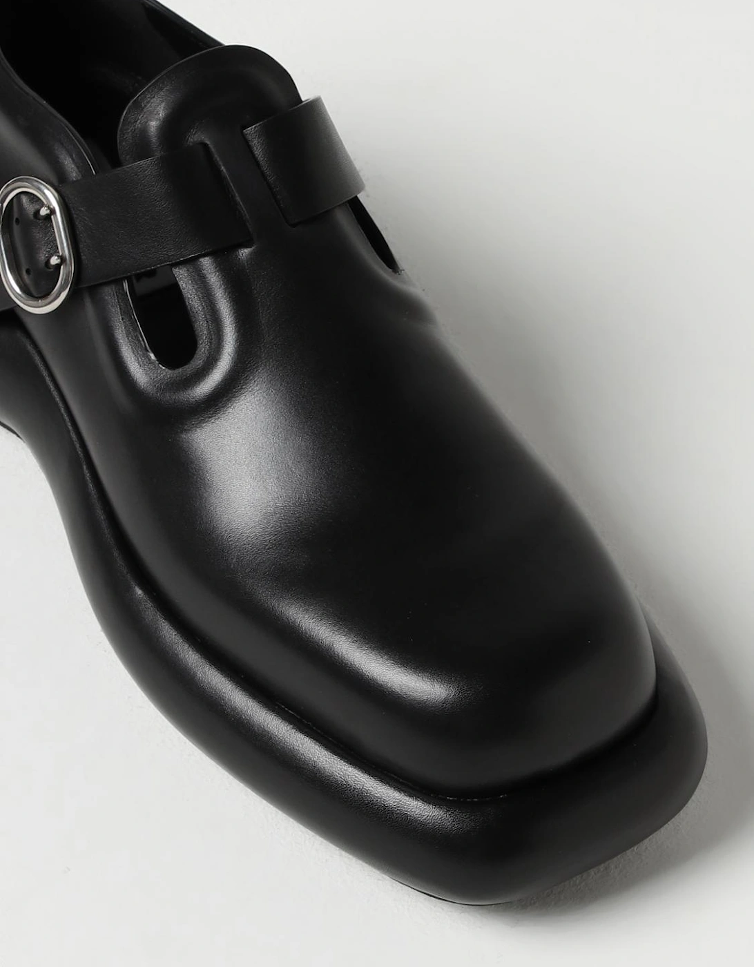 Leather Loafers BuckleStrap Chunky Sole